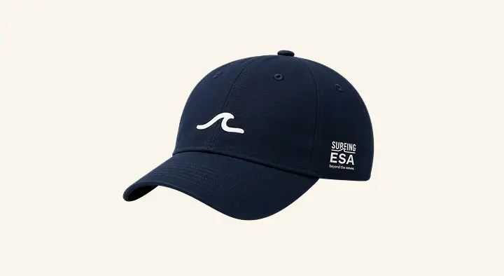 Surfing ESA navy cap with the wave icon